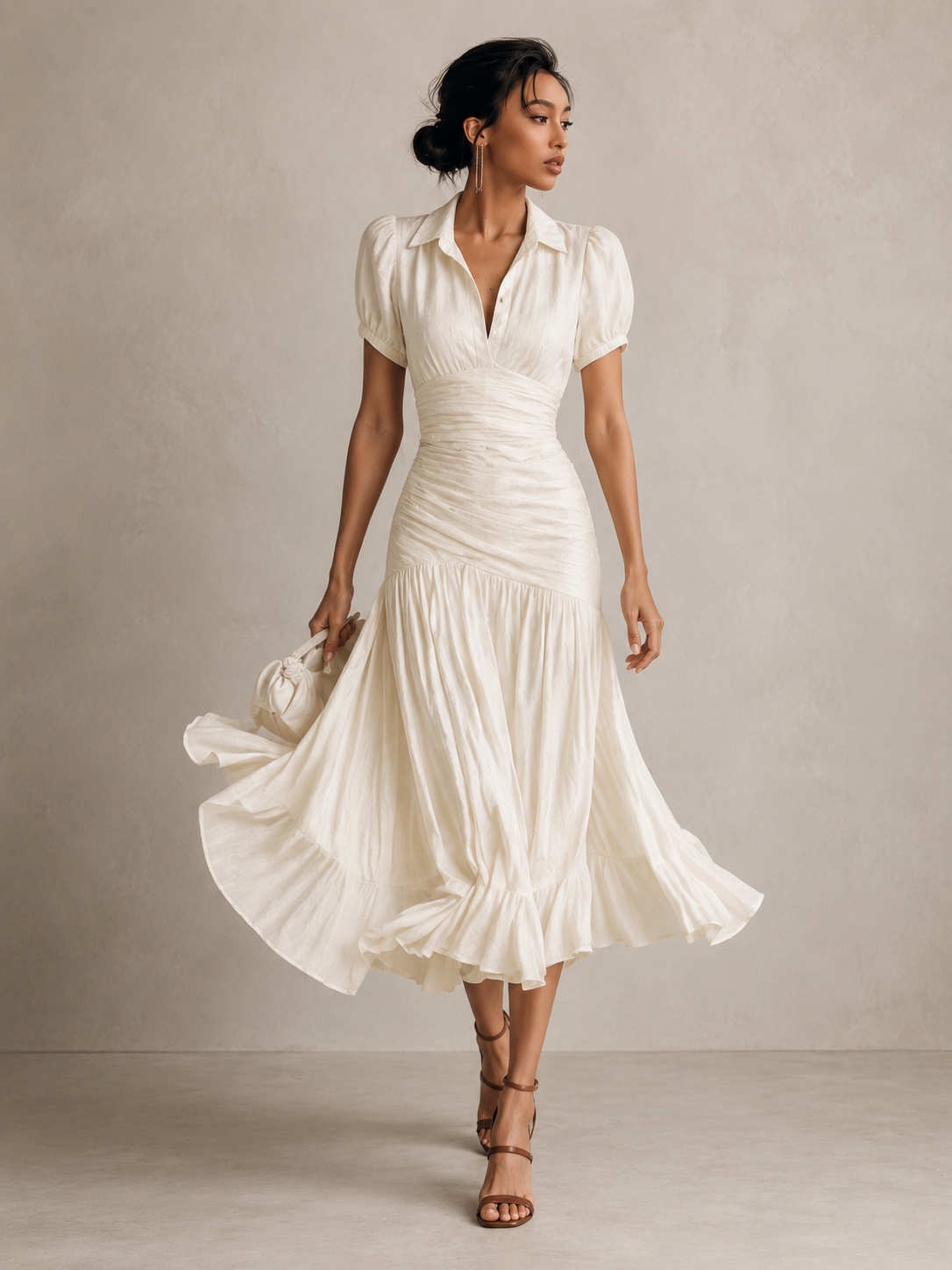 Vestido midi de satén Adriana