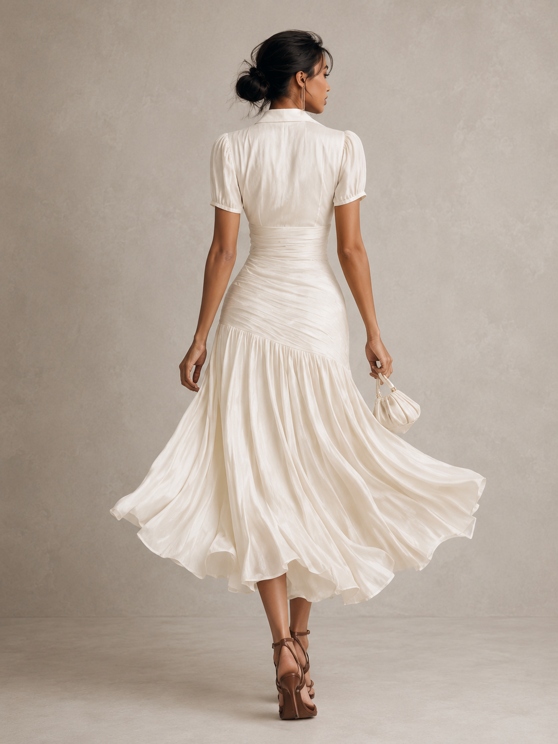Vestido midi de satén Adriana