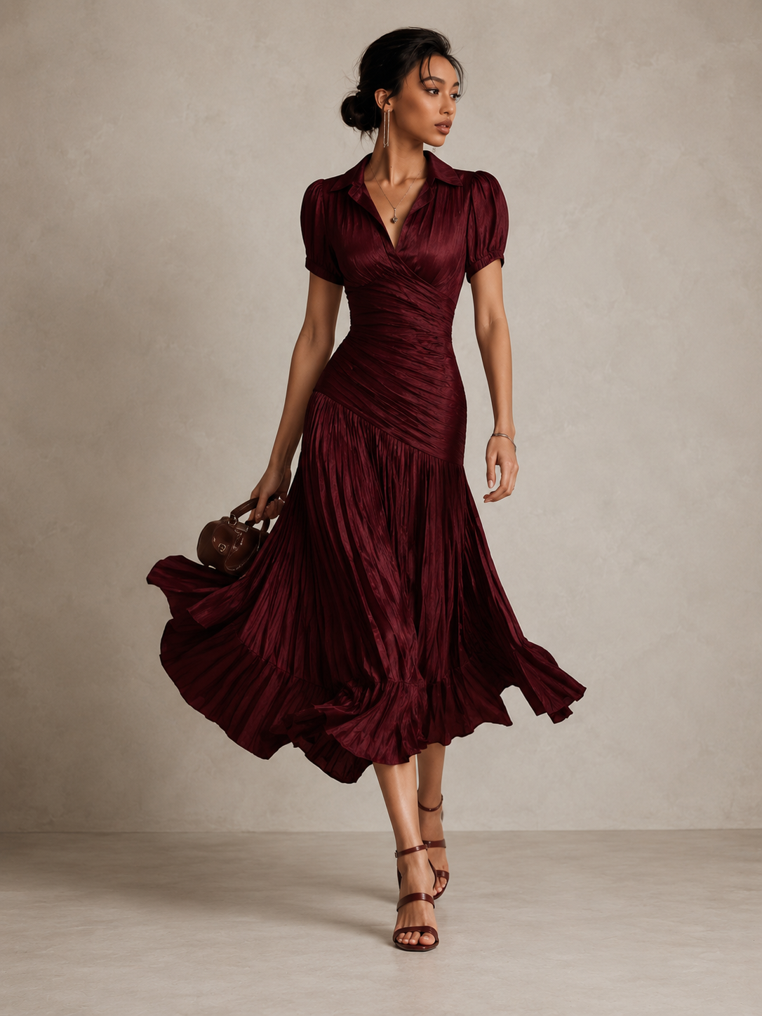 Vestido midi de satén Adriana