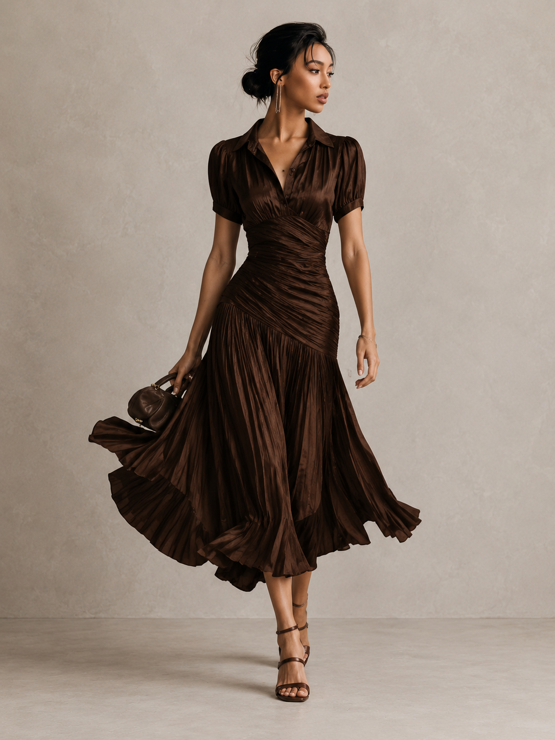 Vestido midi de satén Adriana