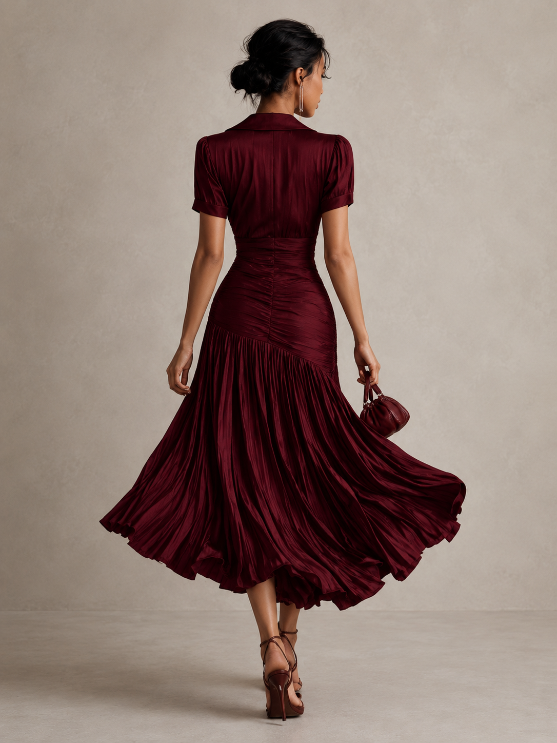 Vestido midi de satén Adriana