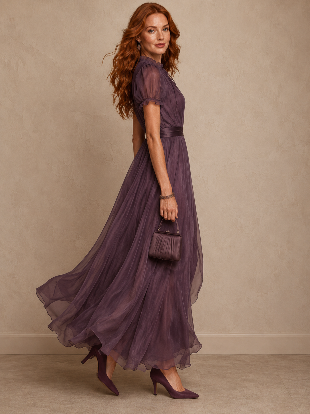 Vestido largo morado Sara