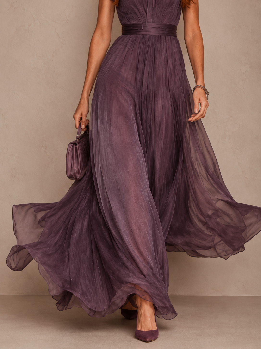 Vestido largo morado Sara