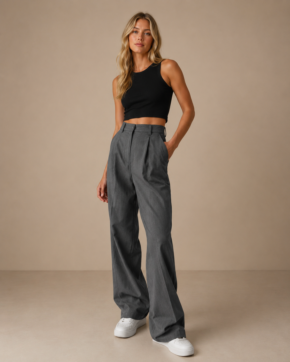 Pantalones rectos ancho Margarita