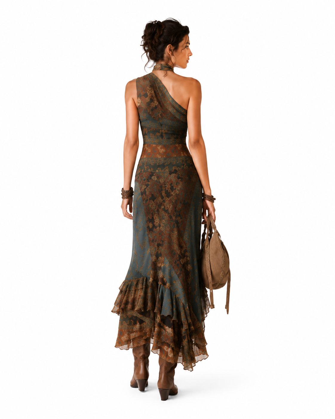 Vestido largo asimétrico Elena