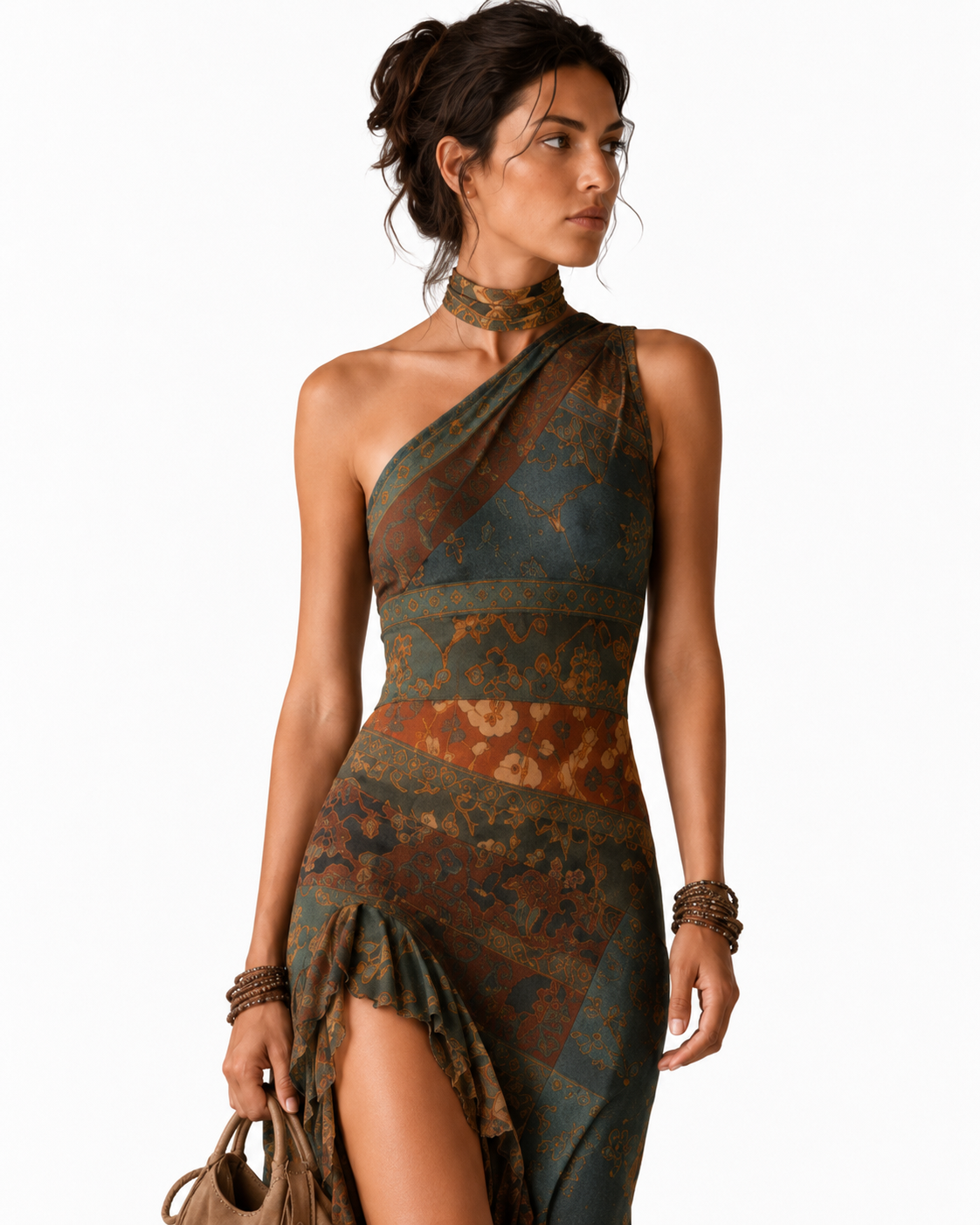 Vestido largo asimétrico Elena