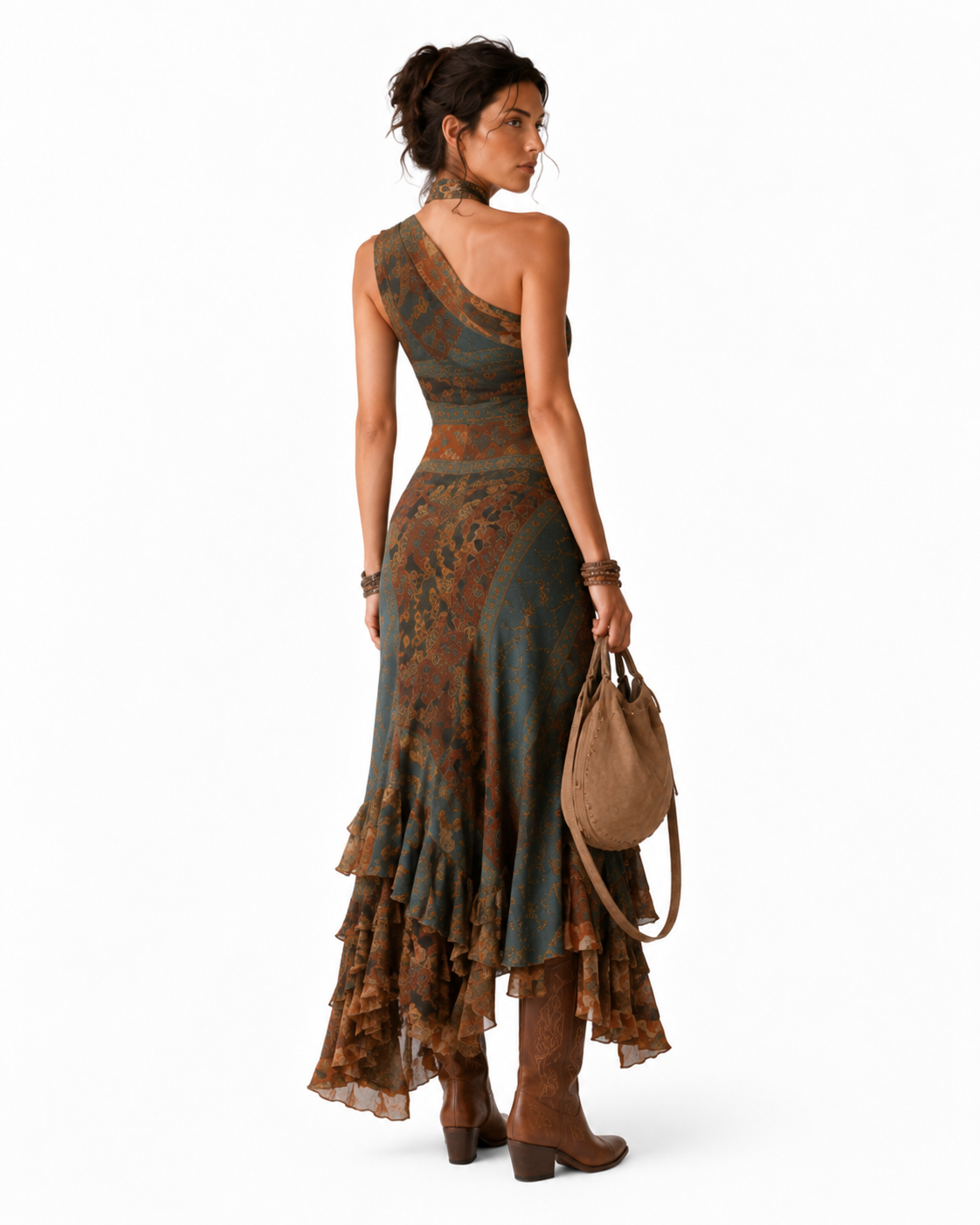 Vestido largo asimétrico Elena