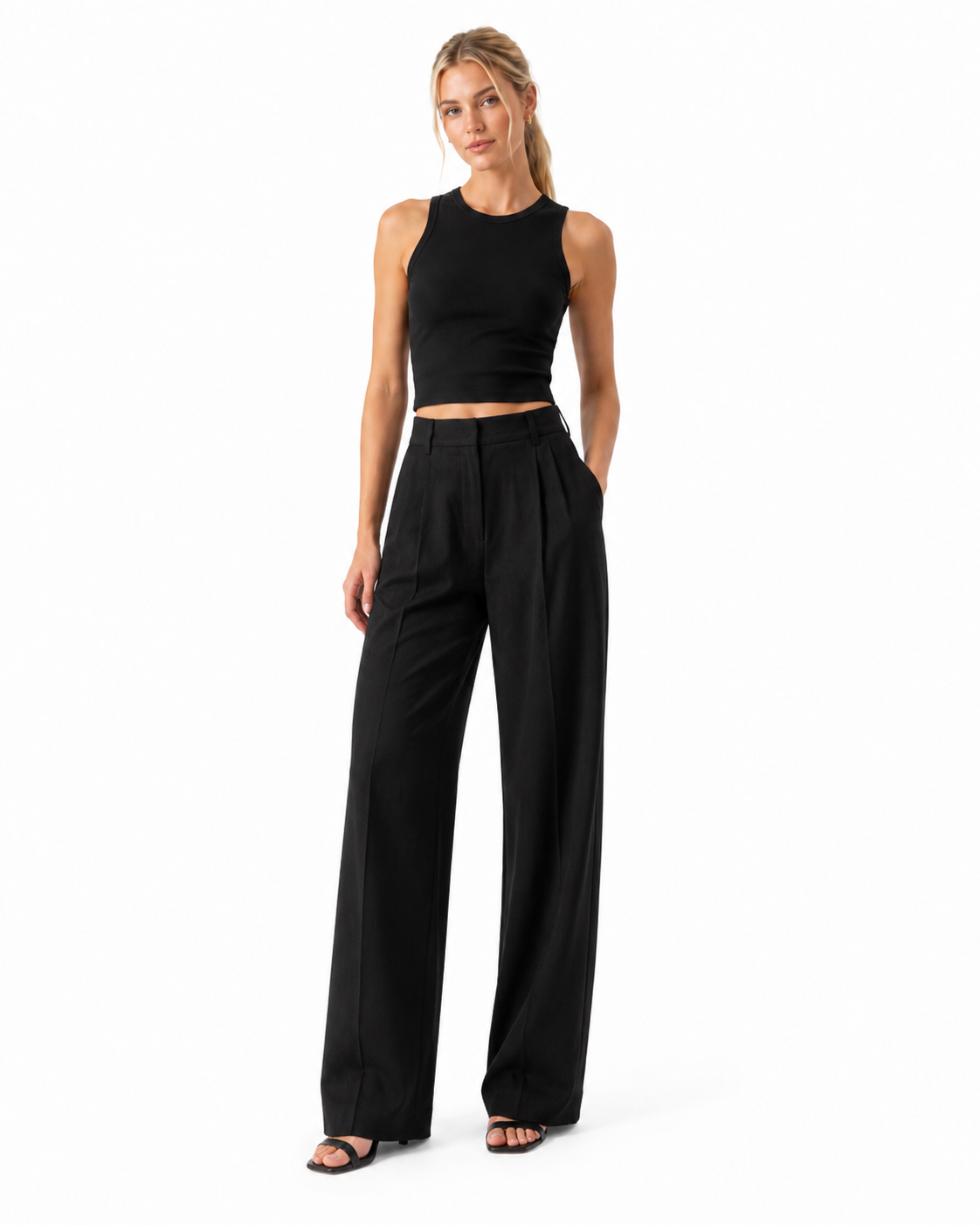Pantalones rectos ancho Margarita