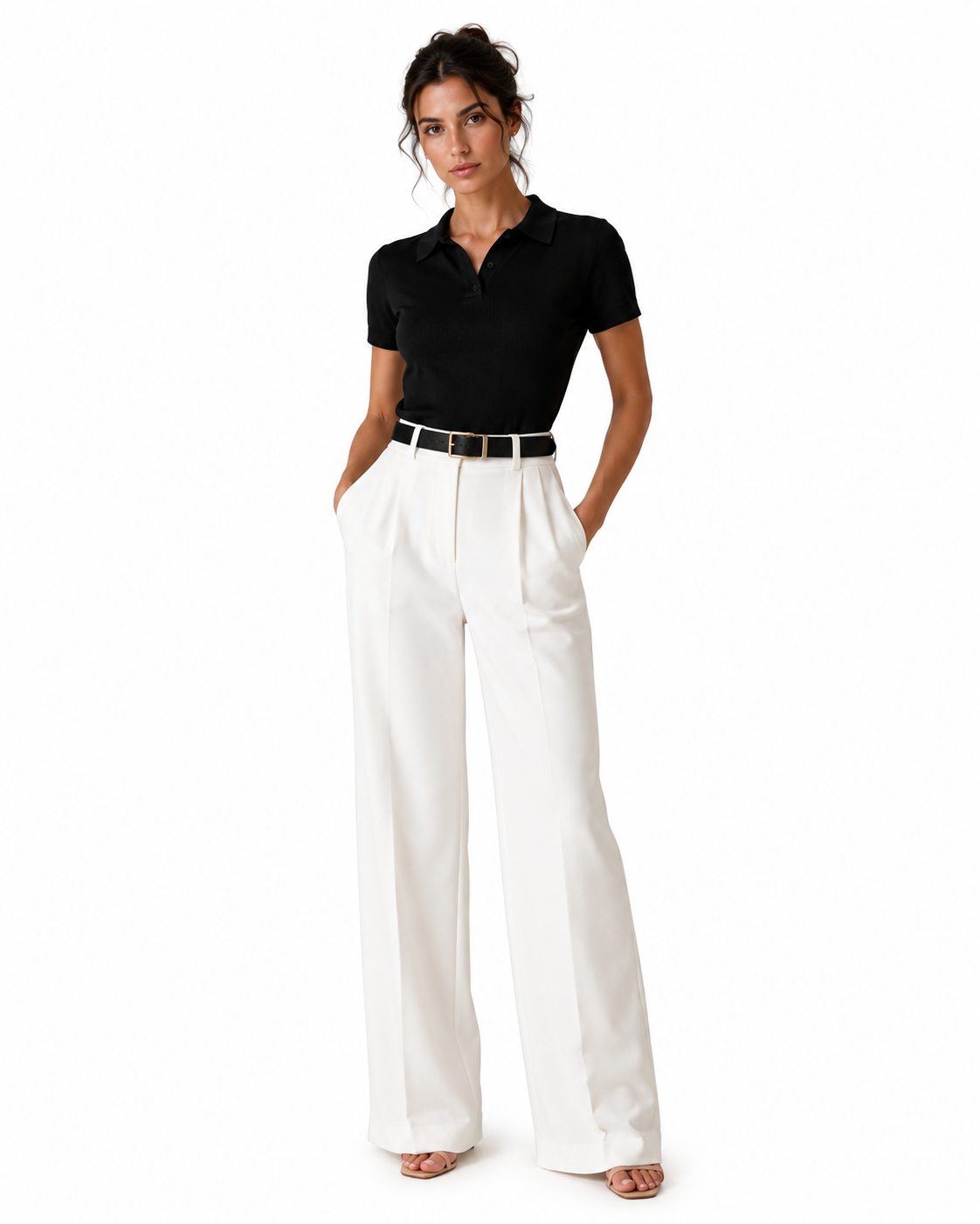 Pantalón ancho cintura alta Cinthia