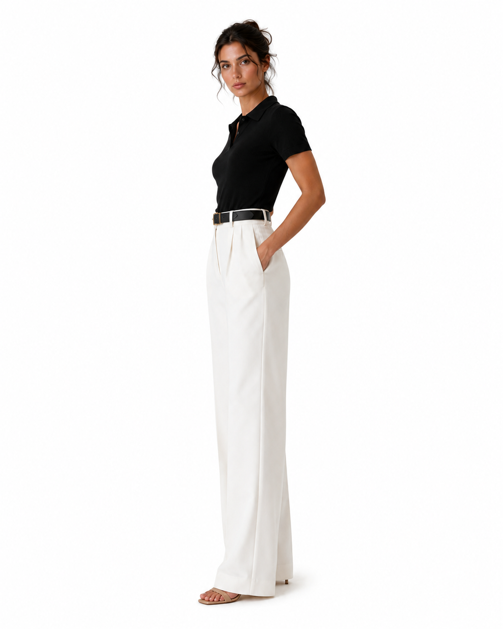 Pantalón ancho cintura alta Cinthia — vista 6