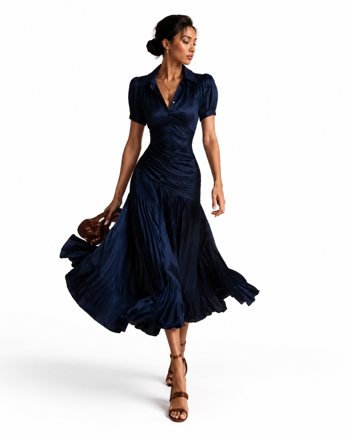 Vestido midi de satén Adriana