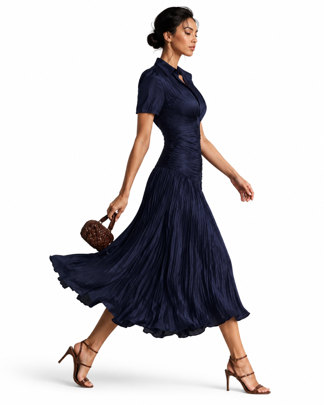 Vestido midi de satén Adriana