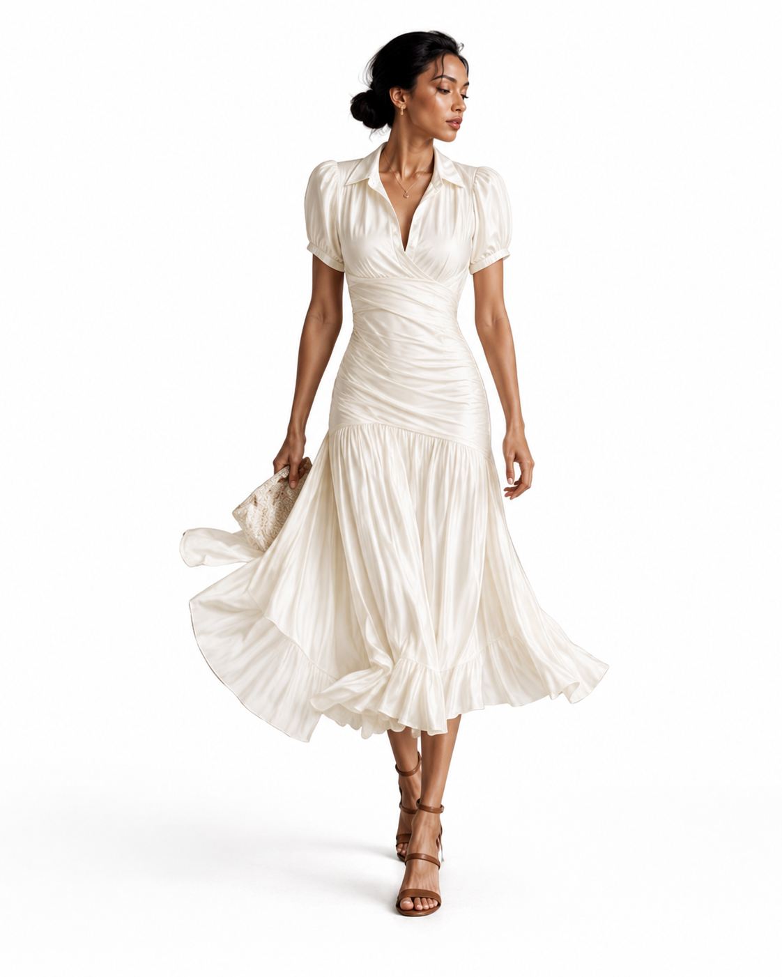 Vestido midi de satén Adriana
