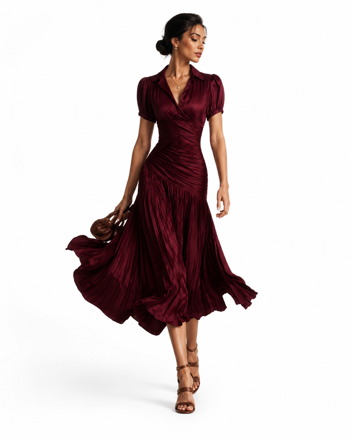 Vestido midi de satén Adriana