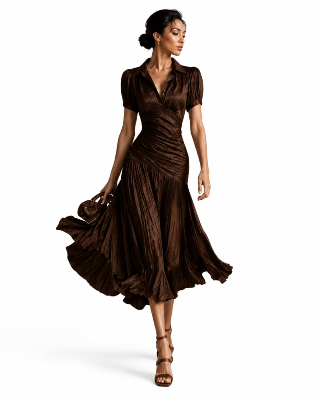 Vestido midi de satén Adriana