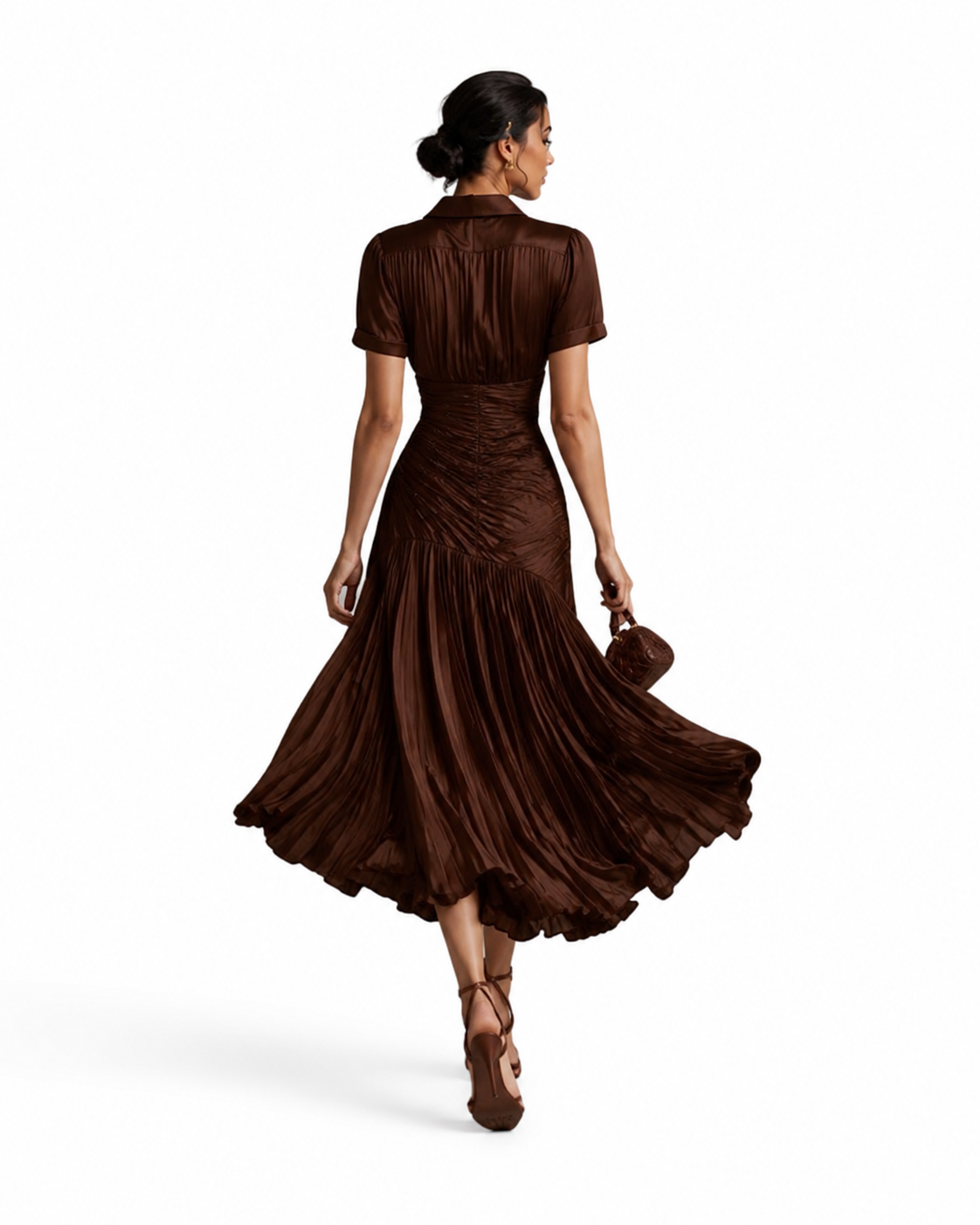 Vestido midi de satén Adriana