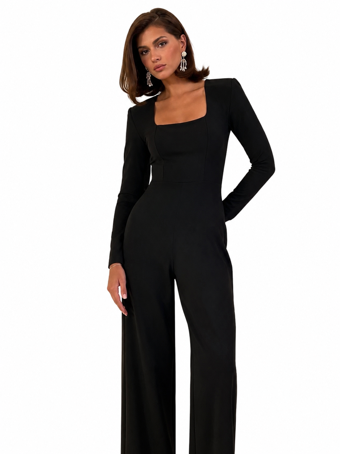 Elasse | Mono Negro de Escote Cuadrado