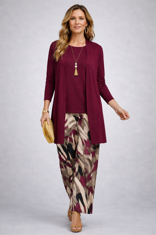 Fiamma | Conjunto de mujer 3 piezas morado