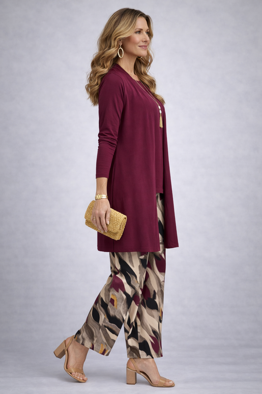 Fiamma | Conjunto de mujer 3 piezas morado