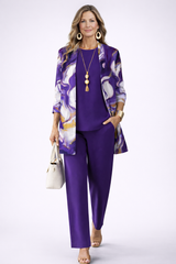 Gavina | Conjunto de mujer 3 piezas morado