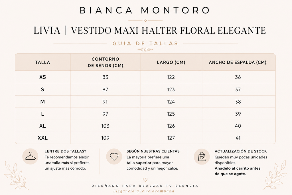 Livia | Vestido largo halter floral elegante