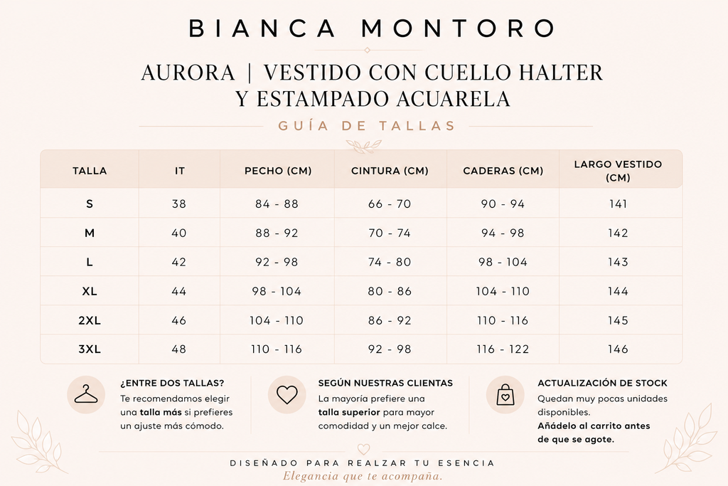 Aurora | Vestido con cuello halter y estampado acuarela