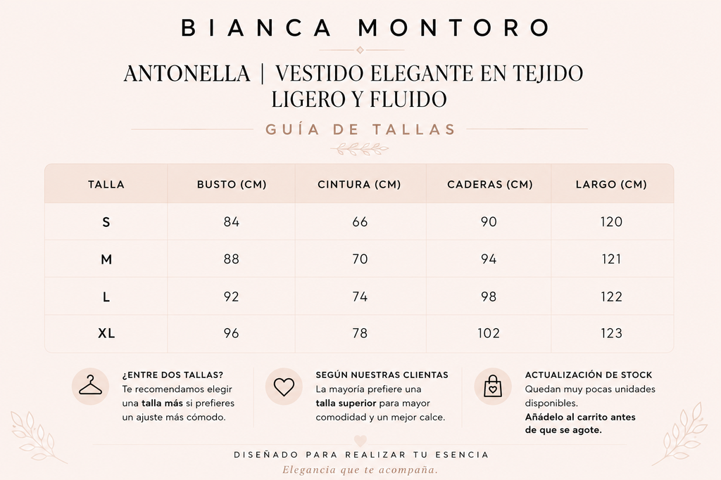 Antonella | Vestido elegante en tejido ligero y fluido