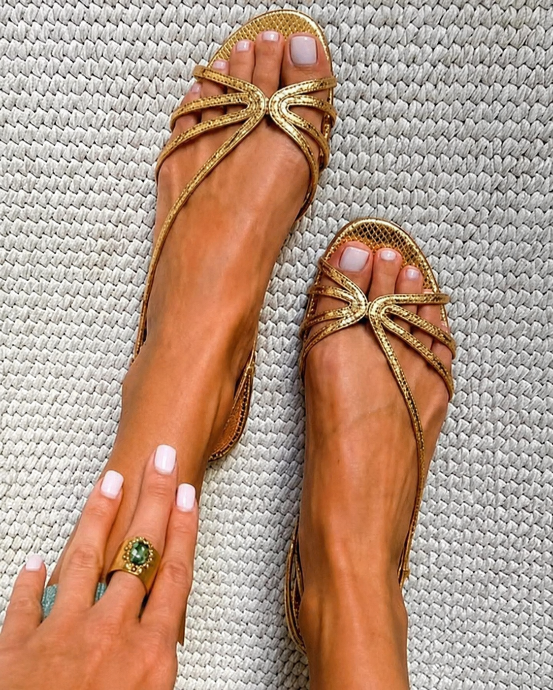 Sandalias planas doradas Camille