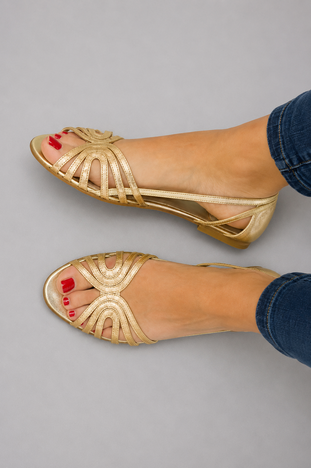 Sandalias planas doradas Éléonore