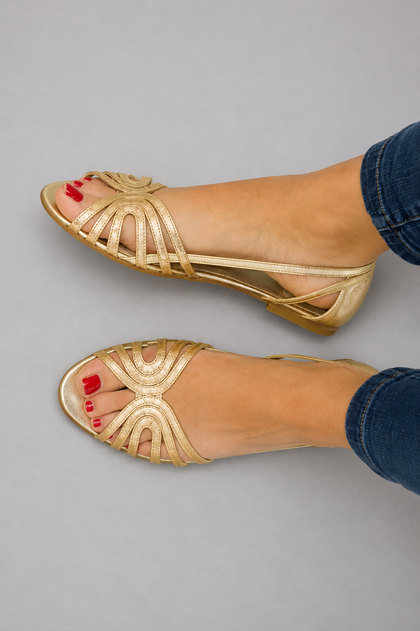 Sandalias planas doradas Éléonore