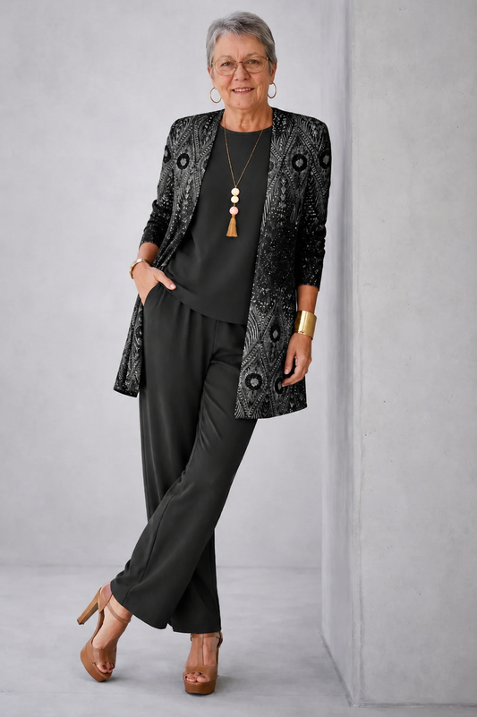Elettra | Conjunto de mujer 3 piezas negro