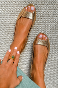 Bailarinas peep toe doradas Adelina