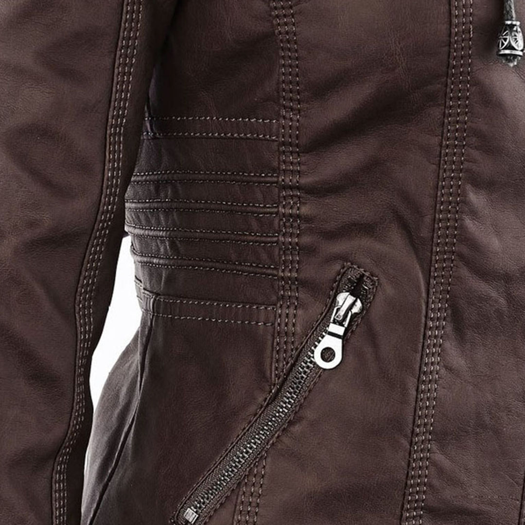 Chaqueta de piel Elsa — Marrón oscuro — vista 4