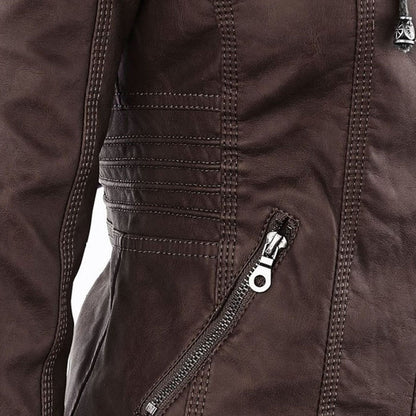 Chaqueta de piel Elsa — Marrón oscuro — vista 4