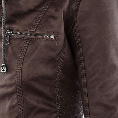 Chaqueta de piel Elsa — Marrón oscuro — vista 5