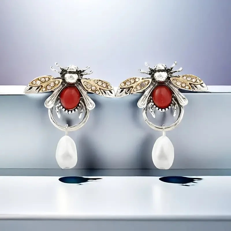 Pendientes vintage de abeja