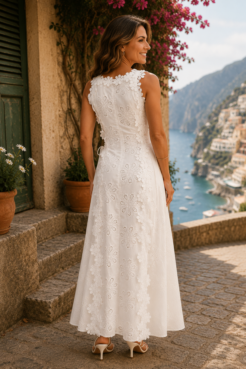 Vestido largo bordado Della