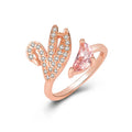 Anillo de cisne en cristal, ajustable