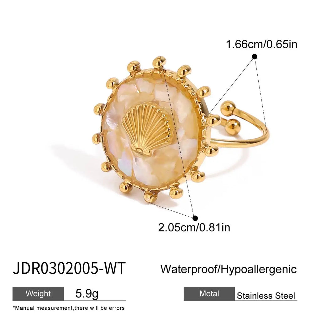 Anillo de concha y estrella de mar