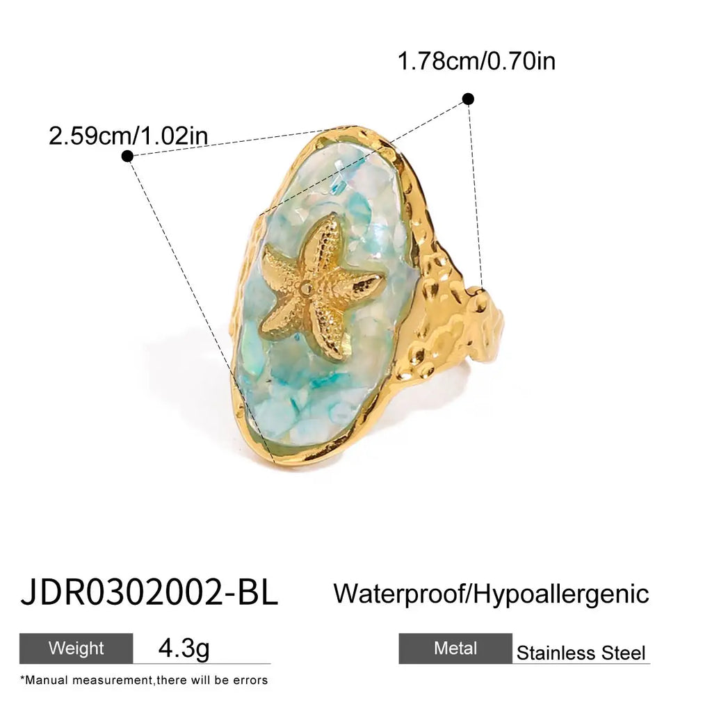Anillo de concha y estrella de mar