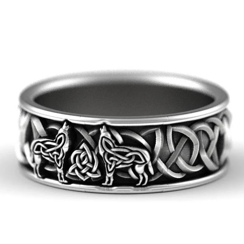 Anillo vikingo de lobo