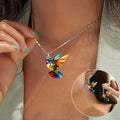 Collar de colibrí con pendientes a juego