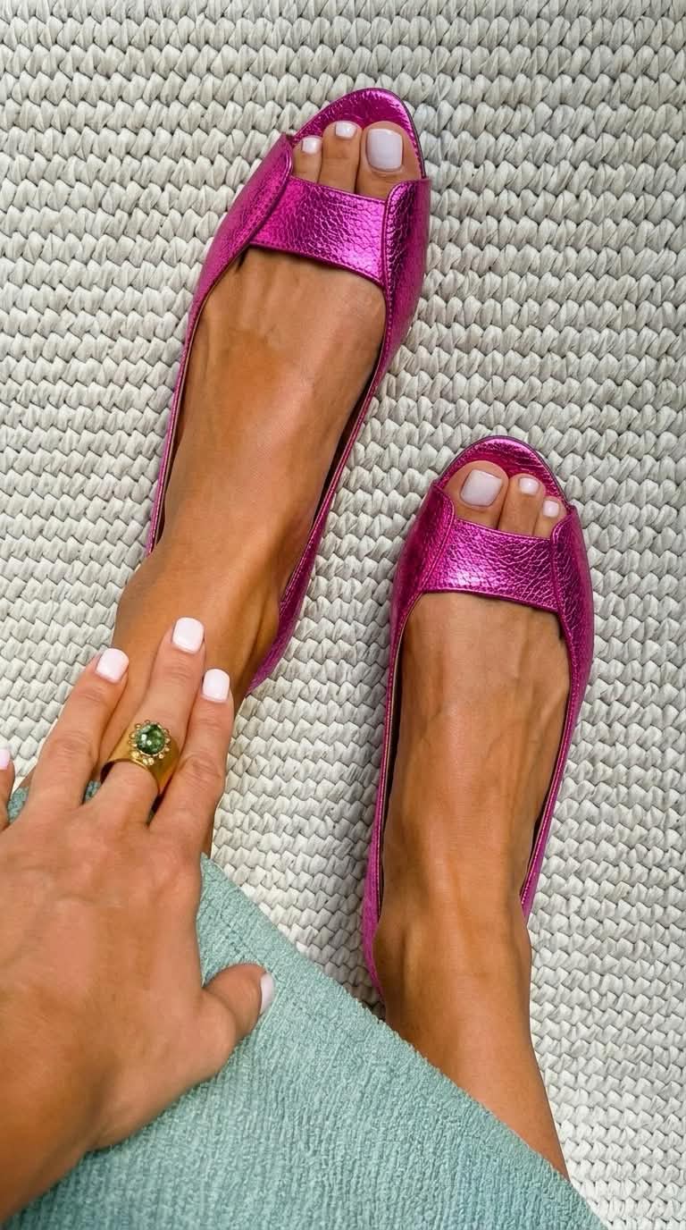 Bailarinas peep toe doradas Adelina