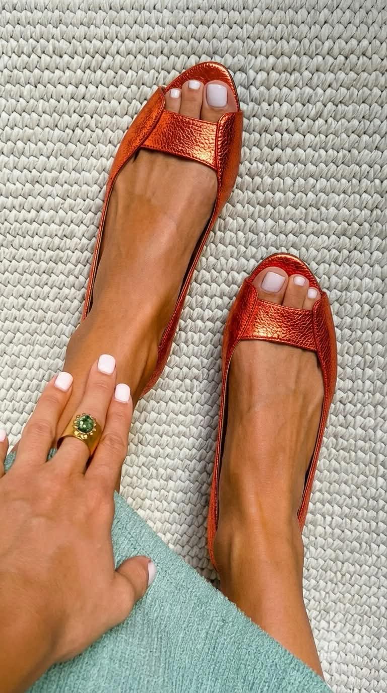 Bailarinas peep toe doradas Adelina