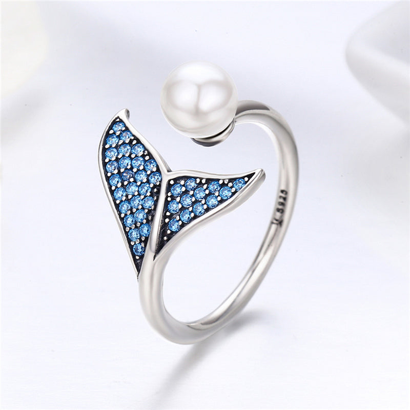 Anillo de perla cola de ballena