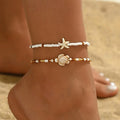 Conjunto de tobilleras estrella de mar y tortuga