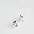 Pendientes de gato en plata