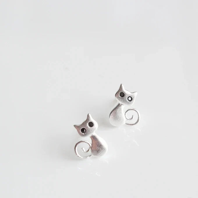 Pendientes de gato en plata