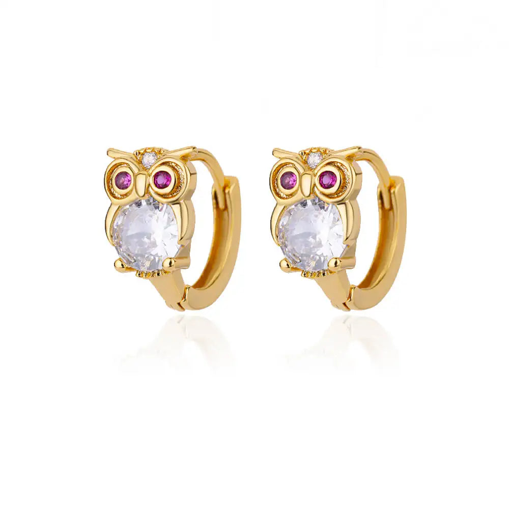 Pendientes de aro de animales en cristal
