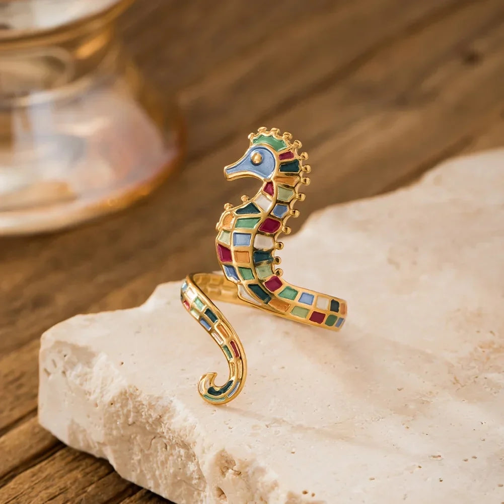Anillo de caballito de mar ajustable